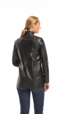 Veste Cuir Femme Agneau Noir " OLYA " -Maroquinerie oceane 13 008560100 1541 03102022