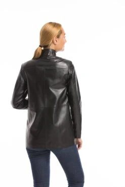 Veste Cuir Femme Agneau Noir " OLYA " -Maroquinerie oceane 15 032167600 1542 03102022