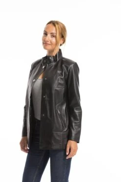 Veste Cuir Femme Agneau Noir " OLYA " -Maroquinerie oceane 25 022324500 1541 03102022