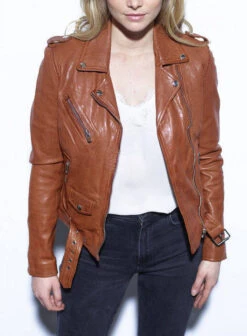 Blouson Cuir Femme Daytona Cognac " PAULA " -Maroquinerie paulablousoncuirfemme18 078278600 1522 29062021