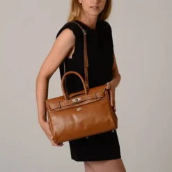 Mac Douglas - Petit Sac à Main Pyla Buni XS 91 Châtain -Maroquinerie petit sac a main pyla buni xs 91 cuir buffle chatain mac douglas femme 4