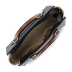 Lancaster - Sac à Main Smooth Noir / Nude / Vison -Maroquinerie petit sac cabas main smooth nuvi 2