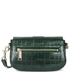 Lancaster - Petit Sac Trotteur Exotic Croco Vert Forêt -Maroquinerie petit sac trotteur exotic croco lancaster vert 1