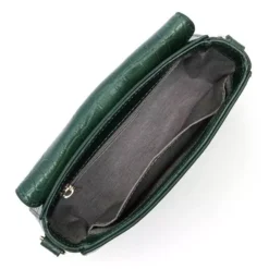 Lancaster - Petit Sac Trotteur Exotic Croco Vert Forêt -Maroquinerie petit sac trotteur exotic croco lancaster vert 2