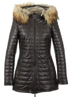 Trois Quart Cuir Femme Choco Oakwood " 63116 "