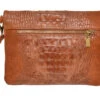Pochette Cuir Vachette Femme Brown " TECLA "