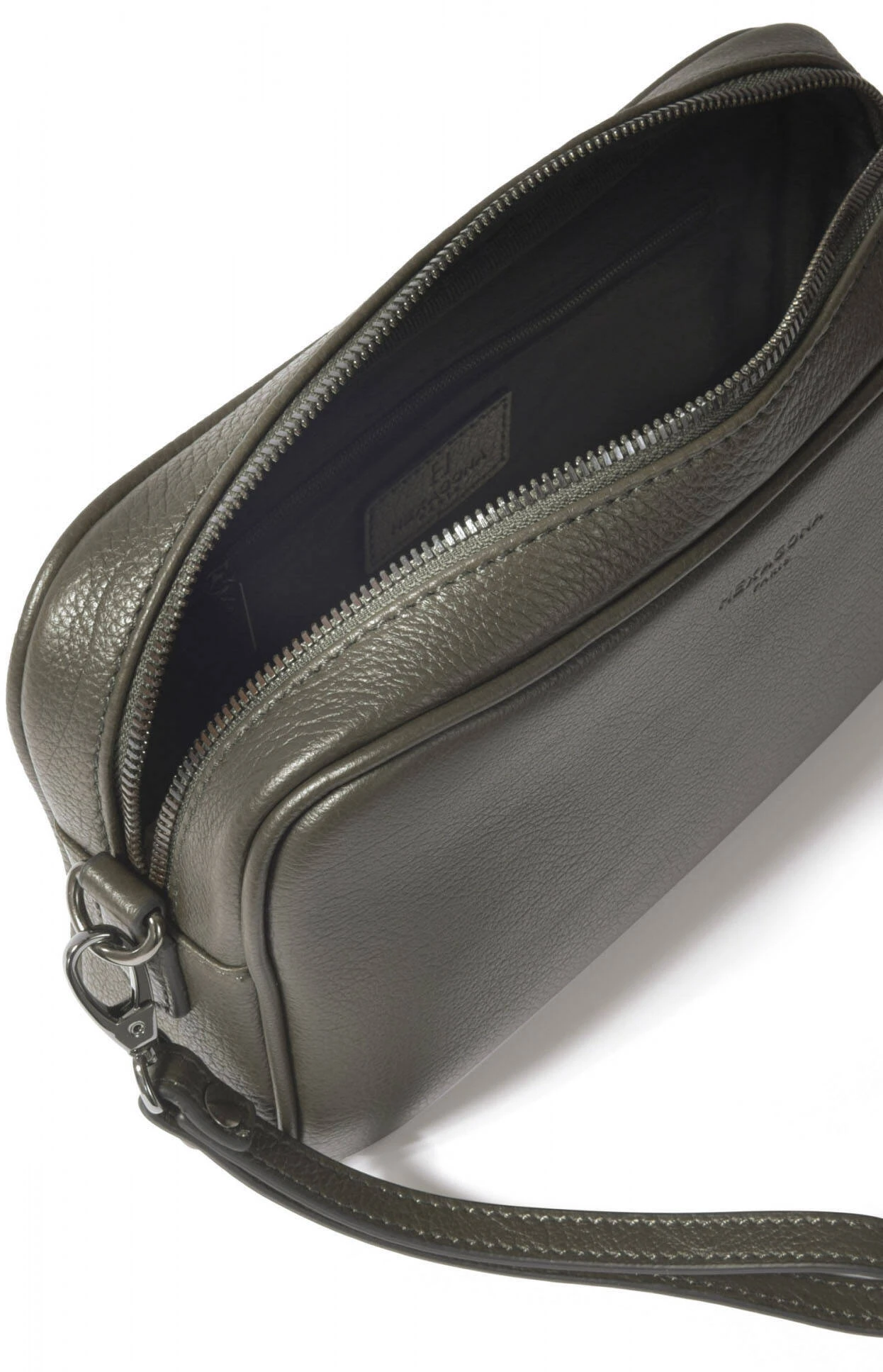 Hexagona Pochette Dragonne Cuir Vachette Olive " 135725 " 3 Hexagona Pochette Dragonne Cuir Vachette Olive " 135725 " – Image 3