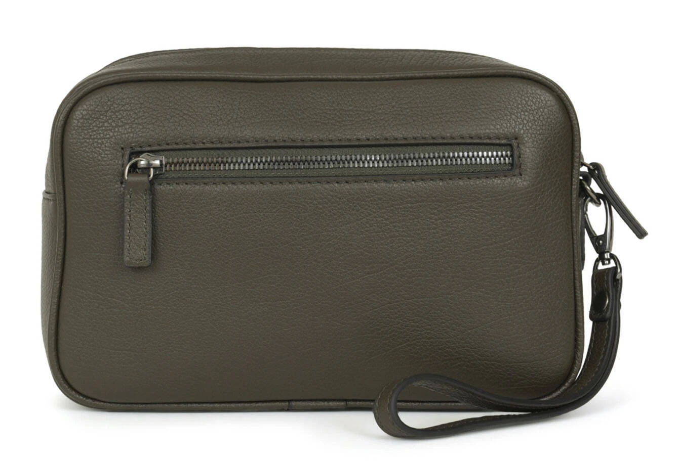 Hexagona Pochette Dragonne Cuir Vachette Olive " 135725 " 4 Hexagona Pochette Dragonne Cuir Vachette Olive " 135725 " – Image 4