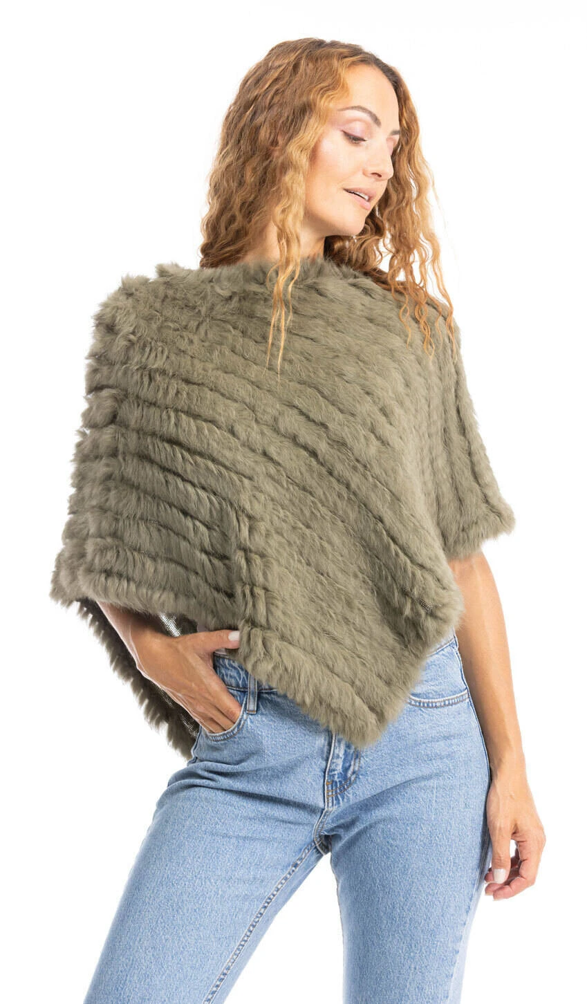 Poncho Lapin Femme Kaki Oakwood " 6034 " 4 Poncho Lapin Femme Kaki Oakwood " 6034 " – Image 4