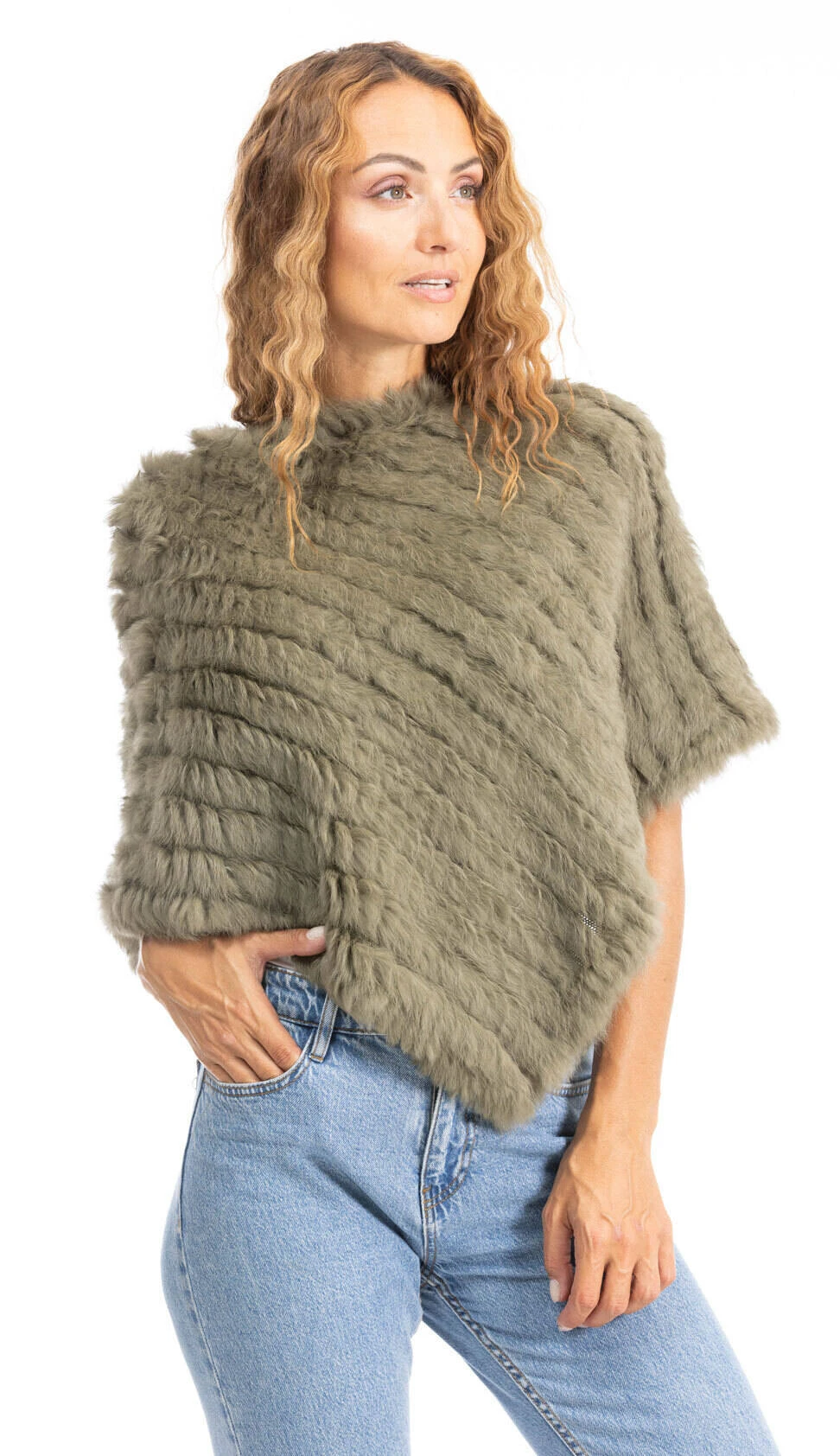 Poncho Lapin Femme Kaki Oakwood " 6034 " 2 Poncho Lapin Femme Kaki Oakwood " 6034 " – Image 2