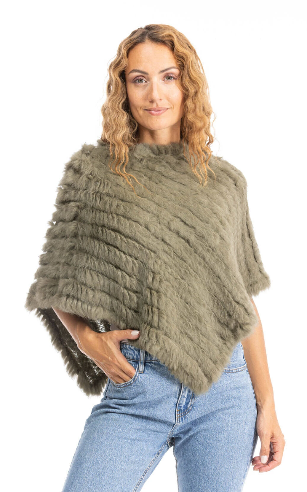 Poncho Lapin Femme Kaki Oakwood " 6034 " 3 Poncho Lapin Femme Kaki Oakwood " 6034 " – Image 3