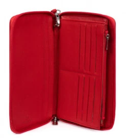 Hexagona Porte Carte/billet En Cuir De Vachette Fraise " 467487 "