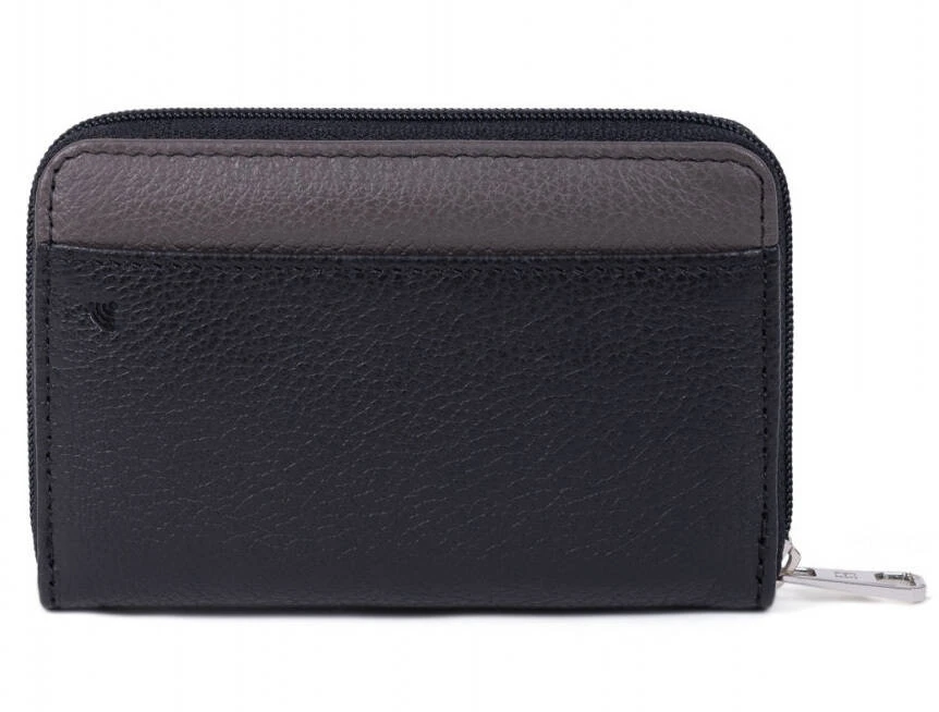 Hexagona Porte-cartes En Cuir De Vachette Noir / Taupe " 687824 " 1 Hexagona Porte-cartes En Cuir De Vachette Noir / Taupe " 687824 "