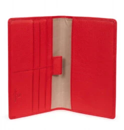 Hexagona Porte-chéquier En Cuir De Vachette Fraise " 467245 "