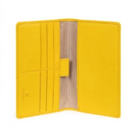 Hexagona Porte-chéquier En Cuir De Vachette Jaune " 467245 "