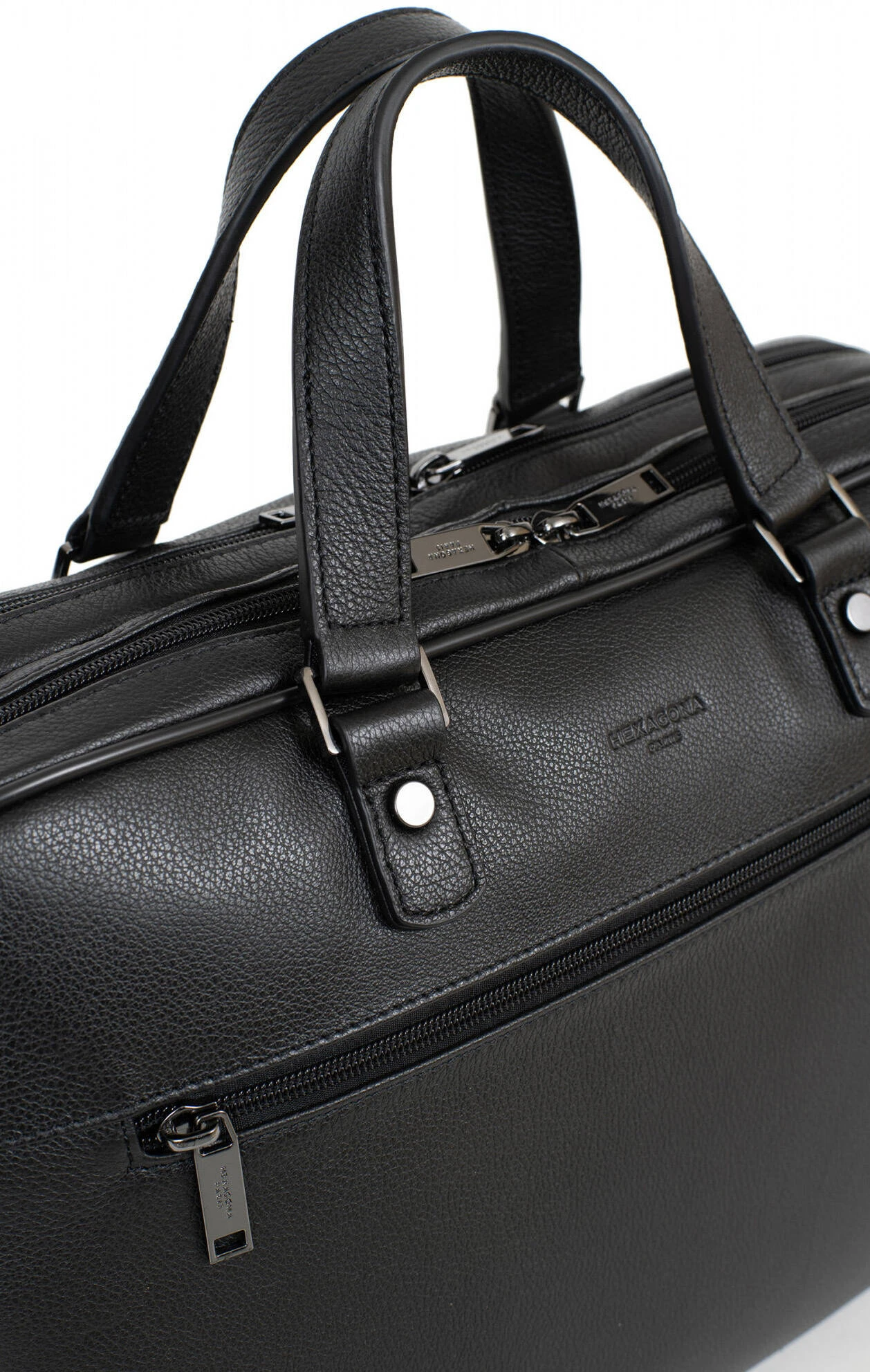 Hexagona Porte-documents 13" Et A4 En Cuir De Vachette Grainé " 469339 " 3 Hexagona Porte-documents 13" Et A4 En Cuir De Vachette Grainé " 469339 " – Image 3