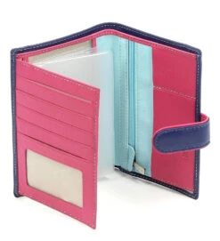 Hexagona Portefeuille Européen En Cuir De Vachette Bleu " 227376 "