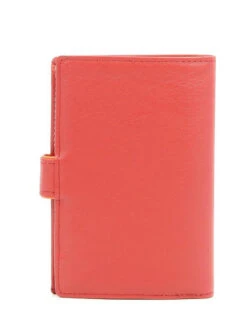 Hexagona Portefeuille Européen En Cuir De Vachette Rouge " 227376 "