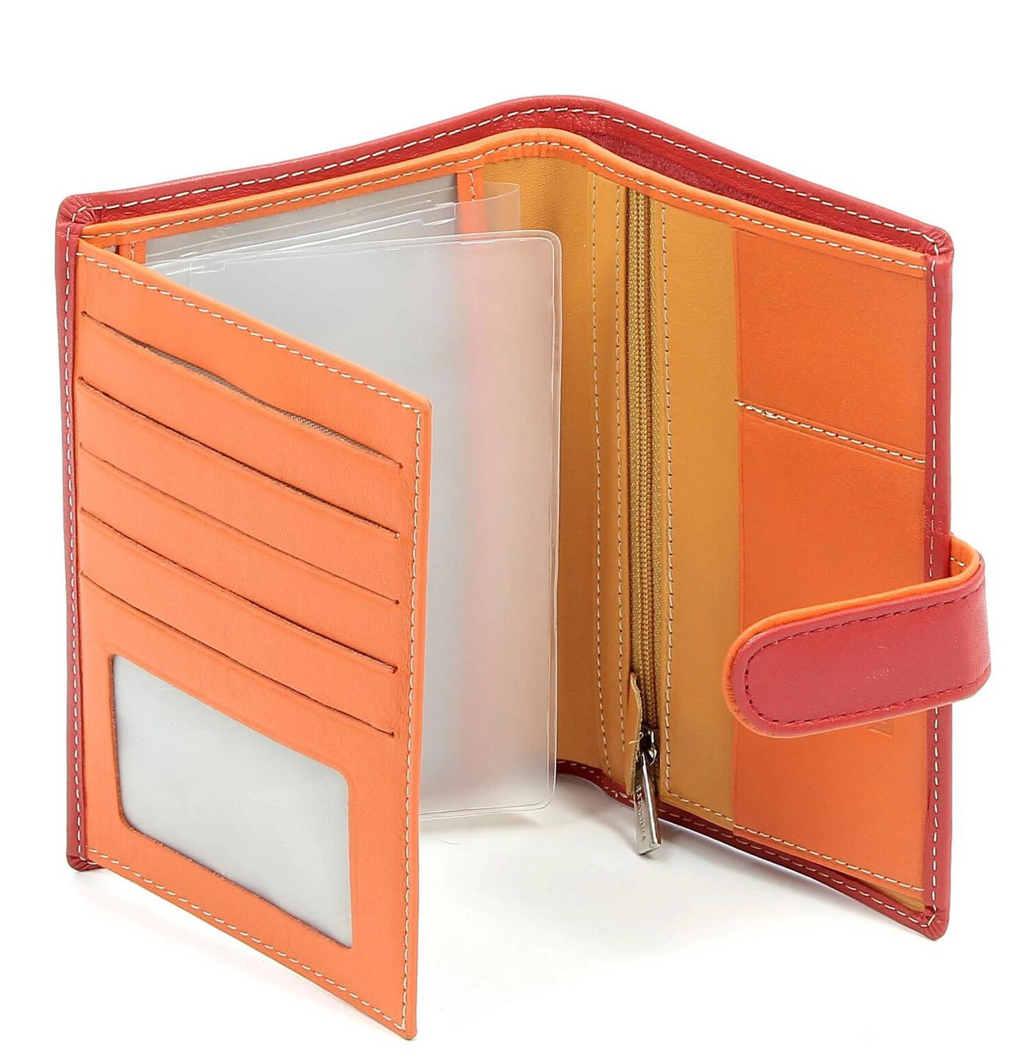 Hexagona Portefeuille Européen En Cuir De Vachette Rouge " 227376 " 2 Hexagona Portefeuille Européen En Cuir De Vachette Rouge " 227376 " – Image 2