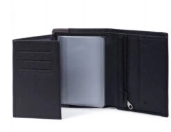 Hexagona Portefeuille Européen Cuir Vachette Grainé Noir Taupe " 687813 "