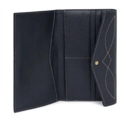 Hexagona Portefeuille Stop RFID En Cuir De Vachette Marine " 137860 "