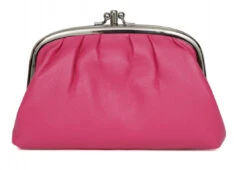 Hexagona Porte Monnaie En Cuir D'agneau Fushia " E77271 "