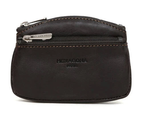 Hexagona Porte Monnaie En Cuir De Vachette Marron " 157068 " 3 Hexagona Porte Monnaie En Cuir De Vachette Marron " 157068 " – Image 3