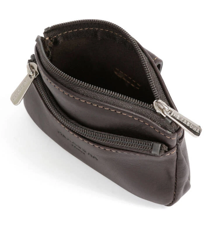 Hexagona Porte Monnaie En Cuir De Vachette Marron " 157068 " 2 Hexagona Porte Monnaie En Cuir De Vachette Marron " 157068 " – Image 2