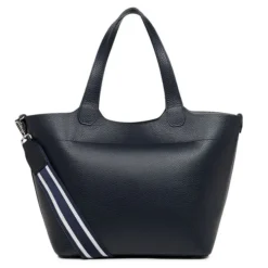 Lancaster - Grand Sac à Main Foulonne Double Bleu Foncé/Argent -Maroquinerie sac a main foulonne double lancaster cuir femme bleu fonce marine argent metal 2