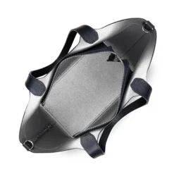 Lancaster - Grand Sac à Main Foulonne Double Bleu Foncé/Argent -Maroquinerie sac a main foulonne double lancaster cuir femme bleu fonce marine argent metal 3