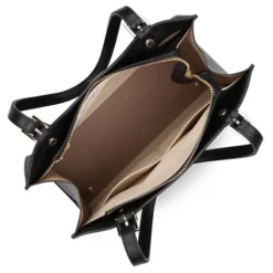 Lancaster - Sac Cabas épaule Foulonné Double Noir/Nude -Maroquinerie sac cabas epaule foulonne double cuir noir interieur nude lancaster femme 3