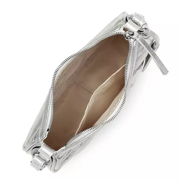 Lancaster - Petit Sac Demi Lune Retro & Glam Blanc Nacré 3 Lancaster - Petit Sac Demi Lune Retro & Glam Blanc Nacré – Image 3