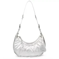 Lancaster - Petit Sac Demi Lune Retro & Glam Blanc Nacré