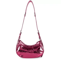 Lancaster - Petit Sac Demi Lune Retro & Glam Rose Nacré