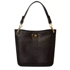 Mac Douglas - Sac épaule Raphia Kentucky Fantasia XS Noir + Une Bandoulière Offerte !