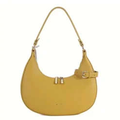 Fuchsia - Sac Hobo En Cuir Clotilde Jaune