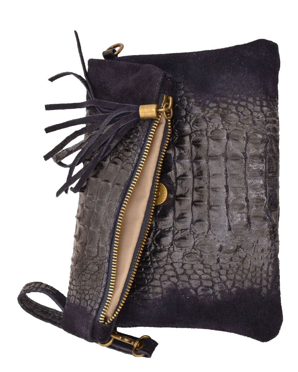 Pochette Cuir Vachette Femme Blue " TECLA " – Image 4