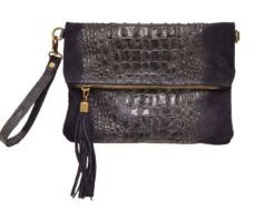 Pochette Cuir Vachette Femme Blue " TECLA " -Maroquinerie sac cuir femme vachette pochette cuir tecla blue face 095773500 1125 19062017