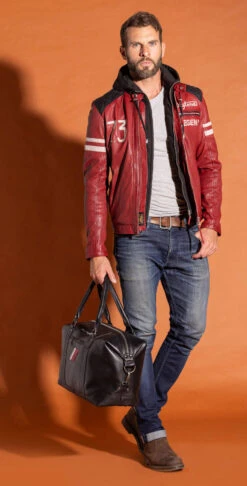 Sac Week-End En Cuir Alpine Noir " A110-48H " -Maroquinerie sac cuir voyage alpine noir 4 043844700 1643 29092023