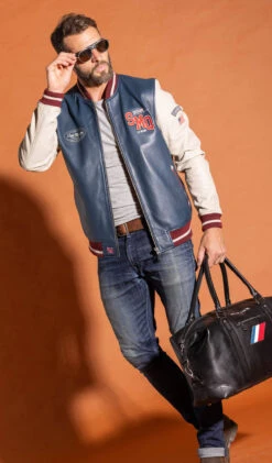 Sac Week-End En Cuir Alpine Noir " A110-48H " -Maroquinerie sac cuir voyage alpine noir 5 061599400 1643 29092023