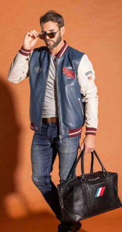 Sac Week-End En Cuir Alpine Noir " A110-48H " -Maroquinerie sac cuir voyage alpine noir 6 022653300 1643 29092023