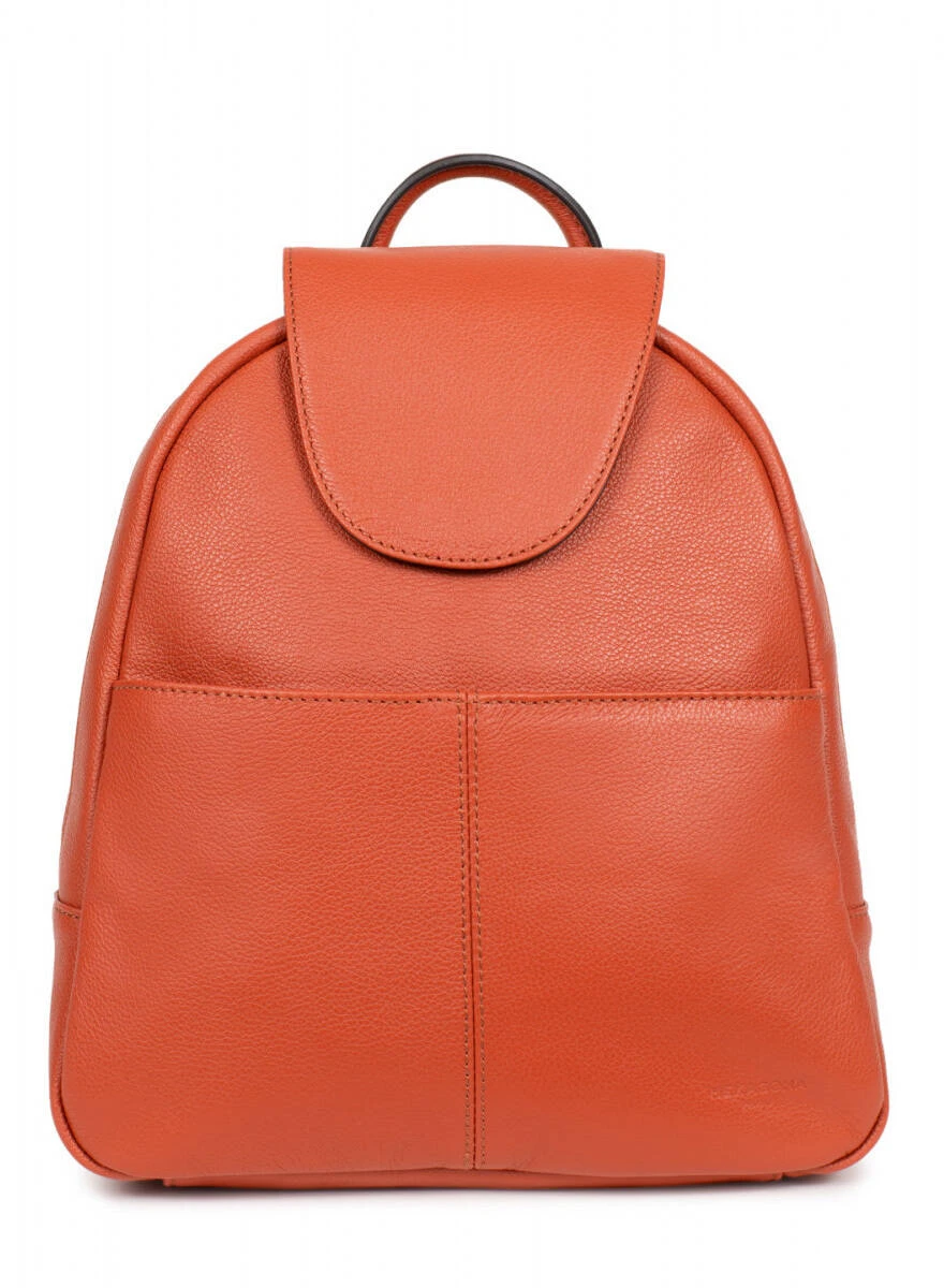 Hexagona Sac à Dos En Cuir De Vachette Orange " 462345 " 5 Hexagona Sac à Dos En Cuir De Vachette Orange " 462345 " – Image 5