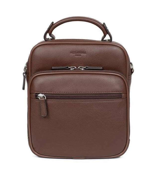 Hexagona Sacoche Cuir Vachette Chocolat " 461832 " 5 Hexagona Sacoche Cuir Vachette Chocolat " 461832 " – Image 5