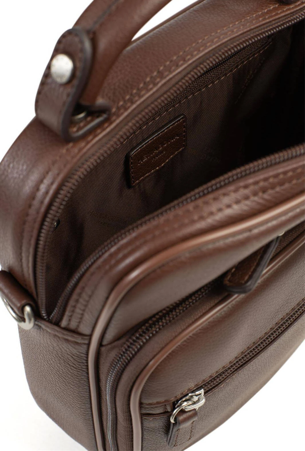 Hexagona Sacoche Cuir Vachette Chocolat " 461832 " 3 Hexagona Sacoche Cuir Vachette Chocolat " 461832 " – Image 3