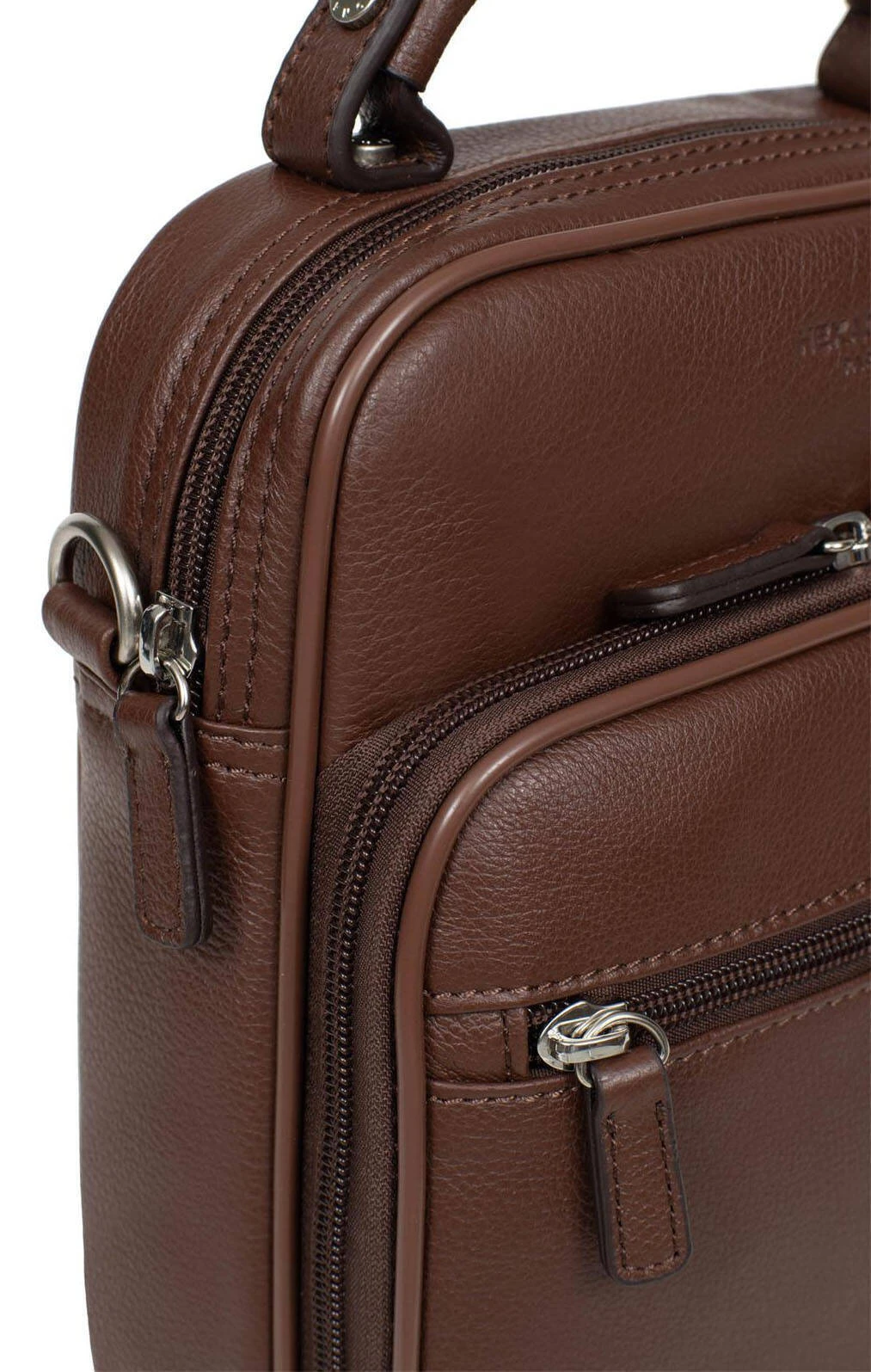 Hexagona Sacoche Cuir Vachette Chocolat " 461832 " 2 Hexagona Sacoche Cuir Vachette Chocolat " 461832 " – Image 2