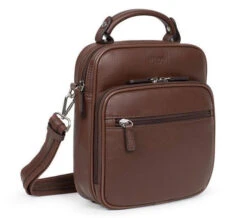 Hexagona Sacoche Cuir Vachette Chocolat " 461832 "