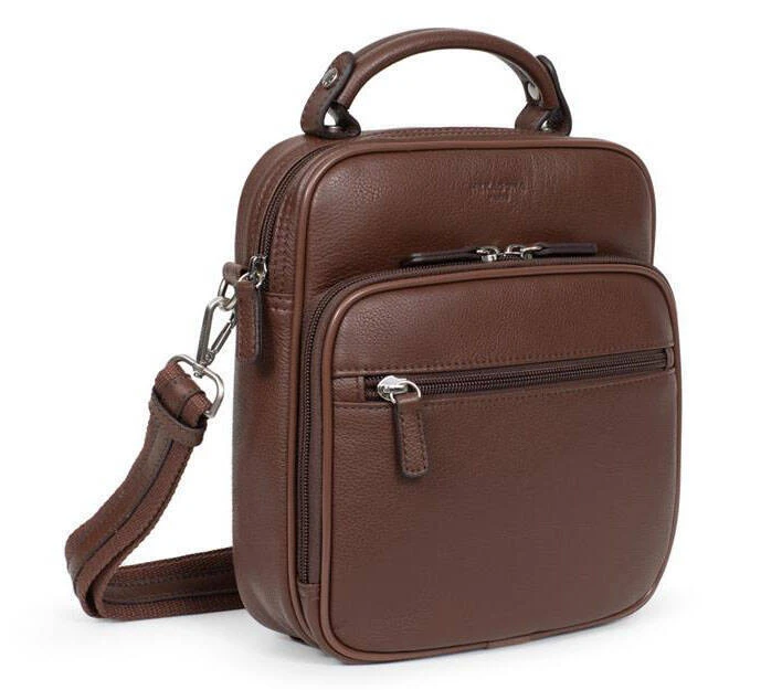 Hexagona Sacoche Cuir Vachette Chocolat " 461832 " 1 Hexagona Sacoche Cuir Vachette Chocolat " 461832 "