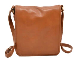 Sacoche Cuir Vachette Cognac " MILANO " -Maroquinerie sacoche cuir cognac milano face 011090600 1117 15052017