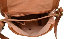 Sacoche Cuir Vachette Cognac " MILANO " -Maroquinerie sacoche cuir cognac milano ouvert 018955200 1117 15052017