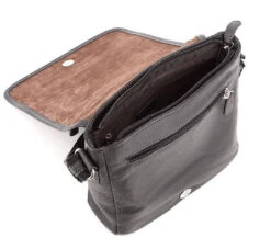 Hexagona Sacoche Cuir Vachette Marron " 461326 " -Maroquinerie sacoche cuir marron 461326 ouvert 072741900 1715 17102019